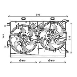 AVA Radiator Fan AVA QUALITY COOLING FT7608 OE Ref 71740487