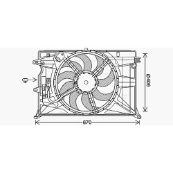 Radiator Fan AVA QUALITY COOLING FT7611 OE Ref 51965900