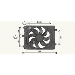 AVA Radiator Fan AVA QUALITY COOLING FT7616 OE Ref 52052605
