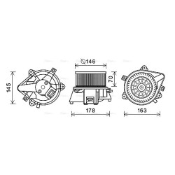 Heater Blower Motor AVA QUALITY COOLING FT8450 OE Ref 77362775