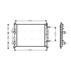 Radiator AVA QUALITY COOLING FTA2260 OE Ref 46535007