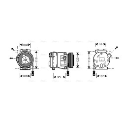 AVA AC Compressor AVA QUALITY COOLING FTAK050 OE Ref 46757168