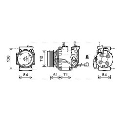 AVA AC Compressor AVA QUALITY COOLING HDAK275 OE Ref 38800RB7Z510