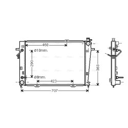 Radiator AVA QUALITY COOLING HY2167 OE Ref 25310-2E700