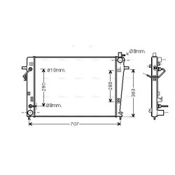 Radiator AVA QUALITY COOLING HY2203 OE Ref 253102E570