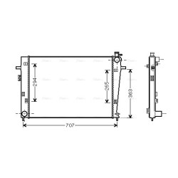 Radiator AVA QUALITY COOLING HY2204 OE Ref 253102E521