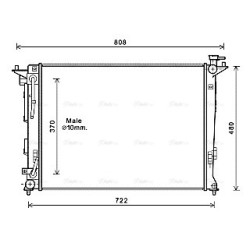 Radiator AVA QUALITY COOLING HY2283 OE Ref 253102Y520