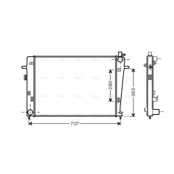 Radiator AVA QUALITY COOLING HY2328 OE Ref 253102E570