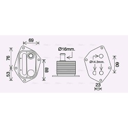 AVA Engine Oil Cooler AVA QUALITY COOLING HY3459 OE Ref 264102A150