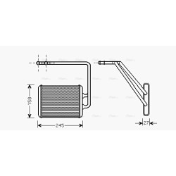 Heater Matrix AVA QUALITY COOLING HY6141 OE Ref 971382D900