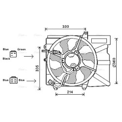 AVA Radiator Fan AVA QUALITY COOLING HY7525 OE Ref 253501C250