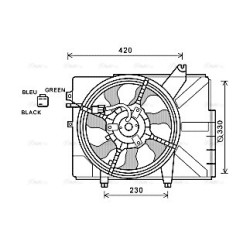 AVA Radiator Fan AVA QUALITY COOLING HY7529 OE Ref 253801C310