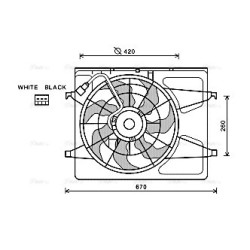 AVA Radiator Fan AVA QUALITY COOLING HY7530 OE Ref 253802R050