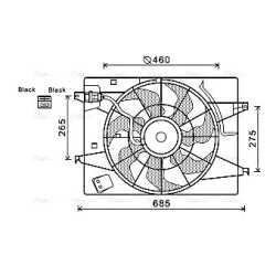 Radiator Fan AVA QUALITY COOLING HY7533 OE Ref 253802E000