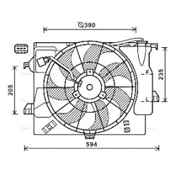 AVA Radiator Fan AVA QUALITY COOLING HY7546 OE Ref 253804L050
