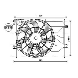 AVA Radiator Fan AVA QUALITY COOLING HY7549 OE Ref 253803Z200