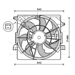 AVA Radiator Fan AVA QUALITY COOLING HY7550 OE Ref 253803Z800
