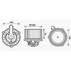 AVA Heater Blower Motor AVA QUALITY COOLING HY8450 OE Ref 971133X000