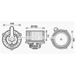 Heater Blower Motor AVA QUALITY COOLING HY8460 OE Ref 971132B005