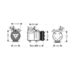 AC Compressor AVA QUALITY COOLING HYAK196 OE Ref 977012C000