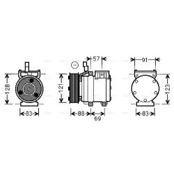 AC Compressor AVA QUALITY COOLING HYAK258 OE Ref 97701-4A950