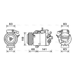 AVA AC Compressor AVA QUALITY COOLING HYK342 OE Ref 977012B750