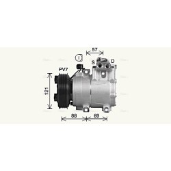 AC Compressor AVA QUALITY COOLING HYK593 OE Ref 97701-4A950