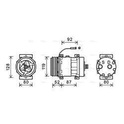 AC Compressor IVECO 4894306 AVA QUALITY COOLING IVAK128 OE Ref 4894306