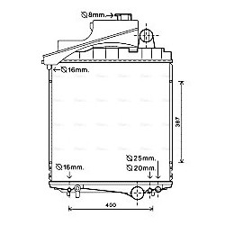 Radiator JOHN DEERE 22002038 AVA QUALITY COOLING JD2038 OE Ref AL161426
