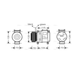 AC Compressor JOHN DEERE AL78779 AVA QUALITY COOLING JDAK022 OE Ref AL78779