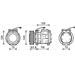 AC Compressor AVA QUALITY COOLING JDK014 OE Ref AH169875