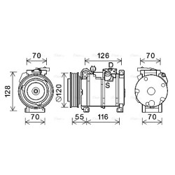 AVA AC Compressor AVA QUALITY COOLING JEK068 OE Ref 55037467AA