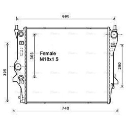AVA Radiator AVA QUALITY COOLING JR2053 OE Ref C2C36506