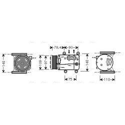 AVA AC Compressor AVA QUALITY COOLING JRAK025 OE Ref AJ88448