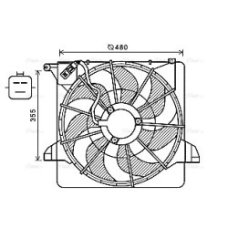 AVA Radiator Fan AVA QUALITY COOLING KA7540 OE Ref 253802P000