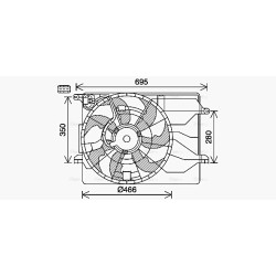 Radiator Fan AVA QUALITY COOLING KA7543 OE Ref 253802S550