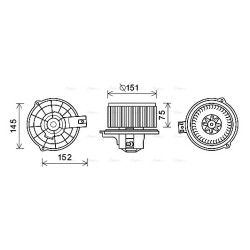 AVA Heater Blower Motor AVA QUALITY COOLING KA8234 OE Ref 971131G000