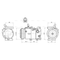 AC Compressor AVA QUALITY COOLING KAAK346 OE Ref 97701A5200