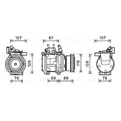 AVA AC Compressor AVA QUALITY COOLING KAK177 OE Ref 977012F000