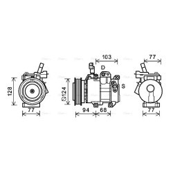 AVA AC Compressor AVA QUALITY COOLING KAK236 OE Ref 977012F031