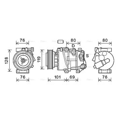 AC Compressor AVA QUALITY COOLING KAK279 OE Ref 977012S500