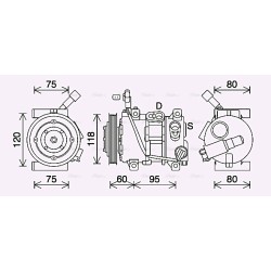 AVA AC Compressor AVA QUALITY COOLING KAK291 OE Ref 977011W110