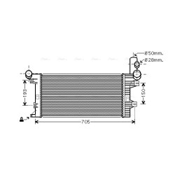 Radiator MERCEDES 973 500 09 03 AVA QUALITY COOLING ME2204 OE Ref A9735000903