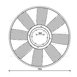 Radiator Fan MERCEDES 0032053606 AVA QUALITY COOLING MEB274 OE Ref 0032053906