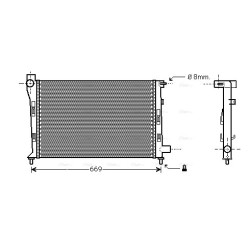 AVA Radiator AVA QUALITY COOLING MS2281 OE Ref 168 500 12 02