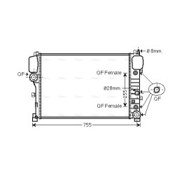 AVA Radiator AVA QUALITY COOLING MS2447 OE Ref 2215000203