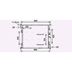 Radiator AVA QUALITY COOLING MS2694 OE Ref 995004603