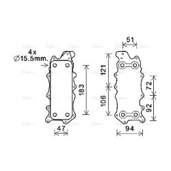 AVA Engine Oil Cooler AVA QUALITY COOLING MS3685 OE Ref 5179360AB
