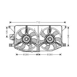 AVA Radiator Fan AVA QUALITY COOLING MS7510 OE Ref 163 540 01 88
