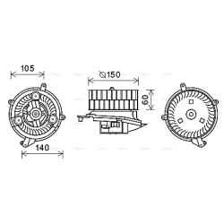 Heater Blower Motor AVA QUALITY COOLING MS8623 OE Ref A2028209242